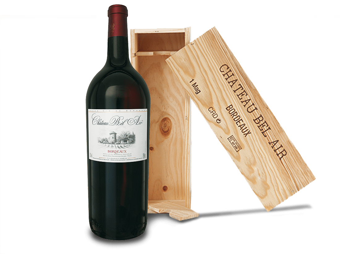 Château Bel Air Bordeaux Magnum in Holzkiste