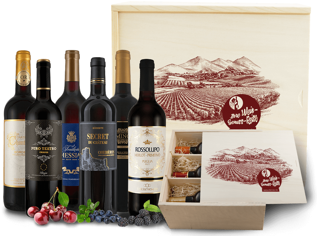Festtags-Kiste mit edlen Rotweinen