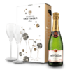 Taittinger Champagner Brut Réserve in Geschenkverpackung mit 2 Gläsern